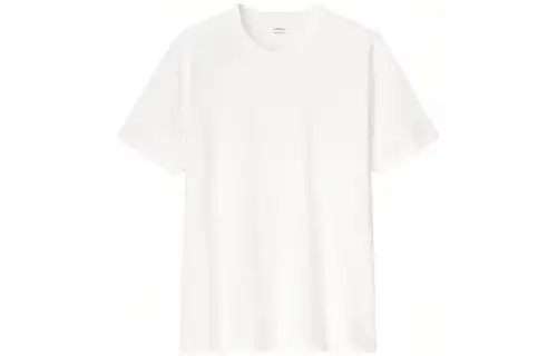 UNIQLO T Shirts Men's White Crew Neck Moderate Straight Fit