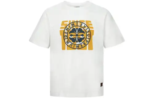 EVISU T Shirts Men's White Crew Neck Moderate Straight Fit