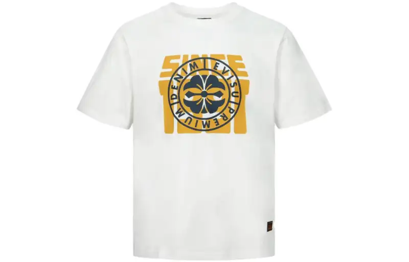 EVISU T Shirts Men's White Crew Neck Moderate Straight Fit