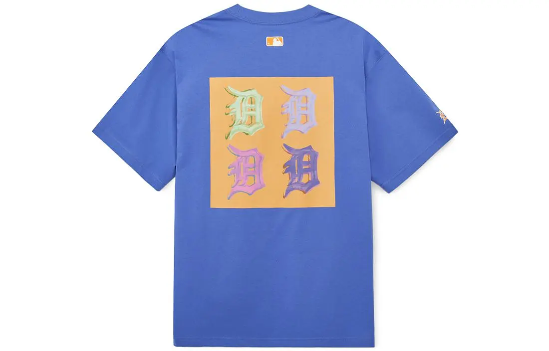 MLB DET T-Shirts Unisex Purple Crew Neck Moderate Straight Fit
