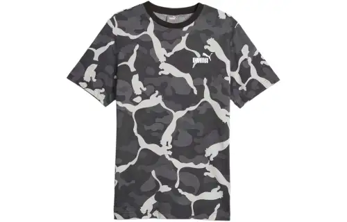 PUMA ESS+CAMO Men's Tee T Shirt Men's Black White