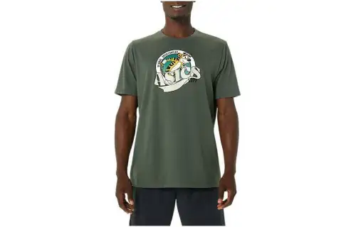 Asics T Shirt Unisex Army Green