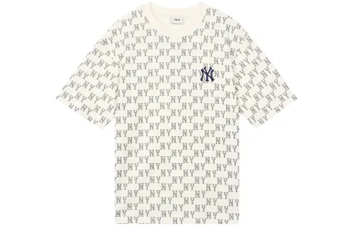 MLB T Shirts Unisex White Crew Neck Moderate Straight Fit
