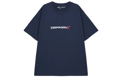 UNIQLO T Shirts Unisex Blue Crew Neck Moderate Straight Fit
