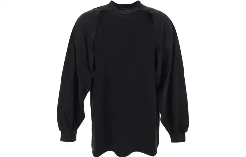 Balenciaga T Shirts Men's Black Crew Neck Moderate Straight Fit