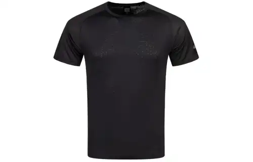 ASICS T Shirts Men's Black Crew Neck Moderate Straight Fit