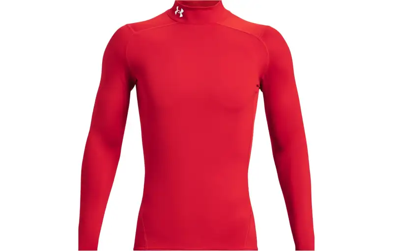 Under Armour ColdGear T Shirts Men's Red Half Turtleneck Moderate Straight Fit