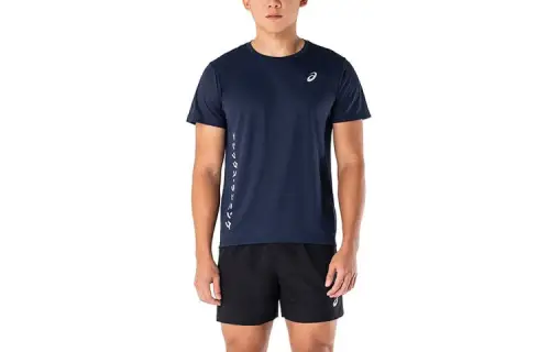 Asics KATAKANA MESH SS TOP T Shirt Men's Blue