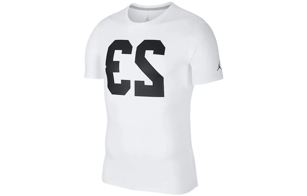 Jordan T-Shirts Men's White Crew Neck Moderate Straight Fit