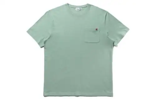 FILA T Shirts Unisex Green Crew Neck Moderate Straight Fit