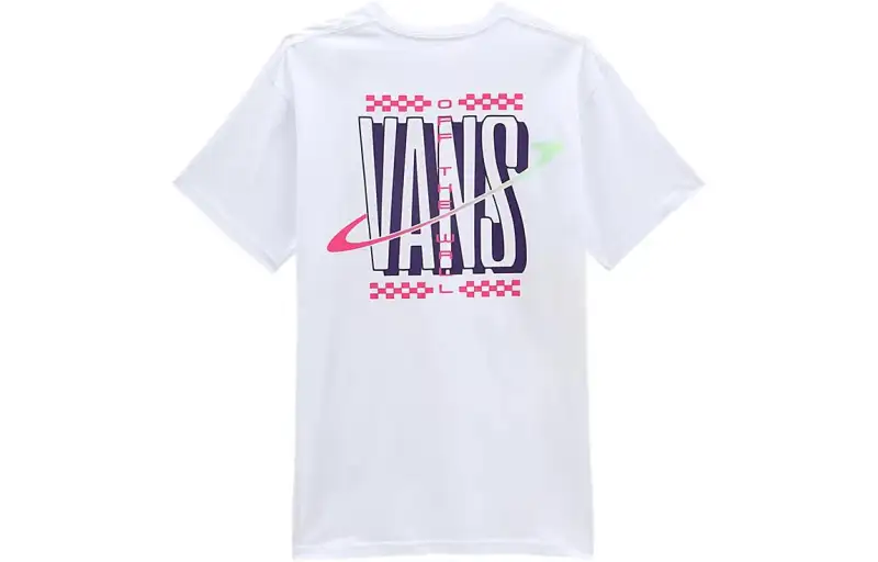 Vans T Shirts Men's White Crew Neck Moderate Straight Fit