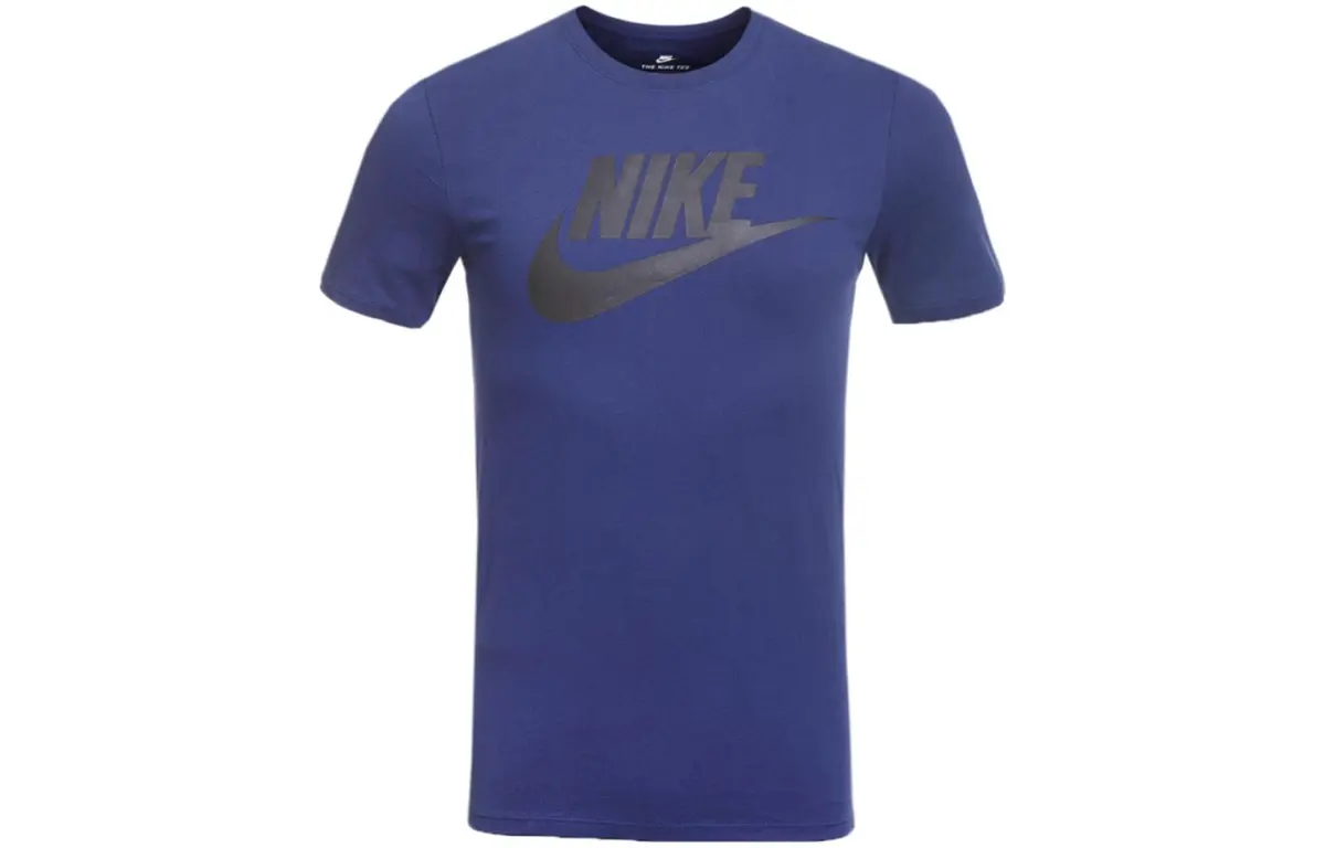 Nike T-Shirts Men's Purple Crew Neck Moderate Straight Fit