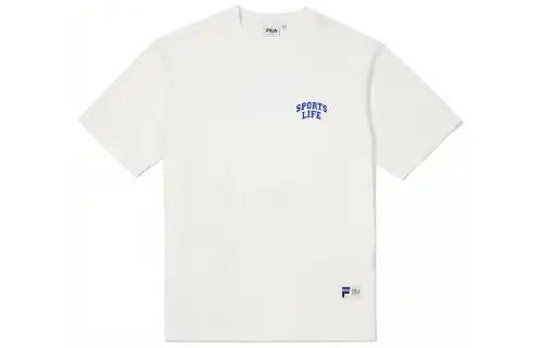 FILA T Shirts Unisex White Crew Neck Moderate Straight Fit