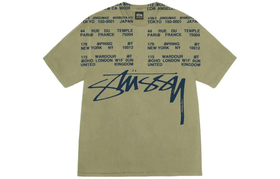 Stussy Locations Pigment Dyed T shirt