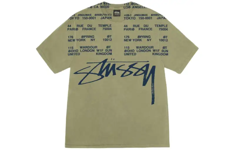 Stussy Locations Pigment Dyed T shirt