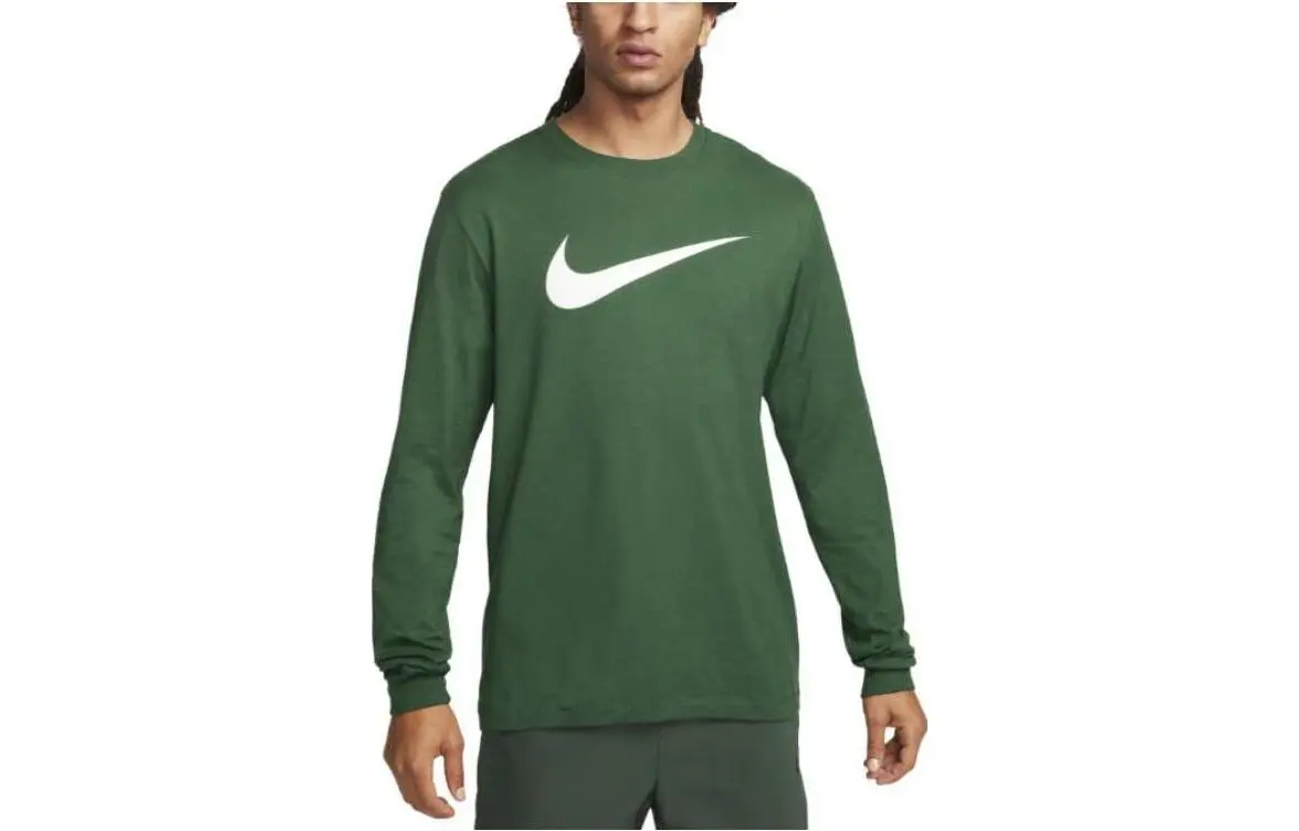 Nike T-Shirts Men's Green Crew Neck Moderate