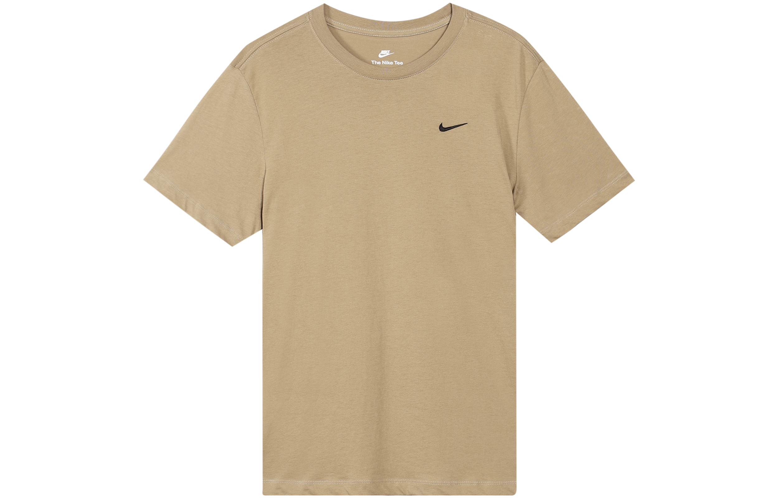 Nike Swoosh Men's Graphic Logo Breathable Crewneck T-Shirt Brown