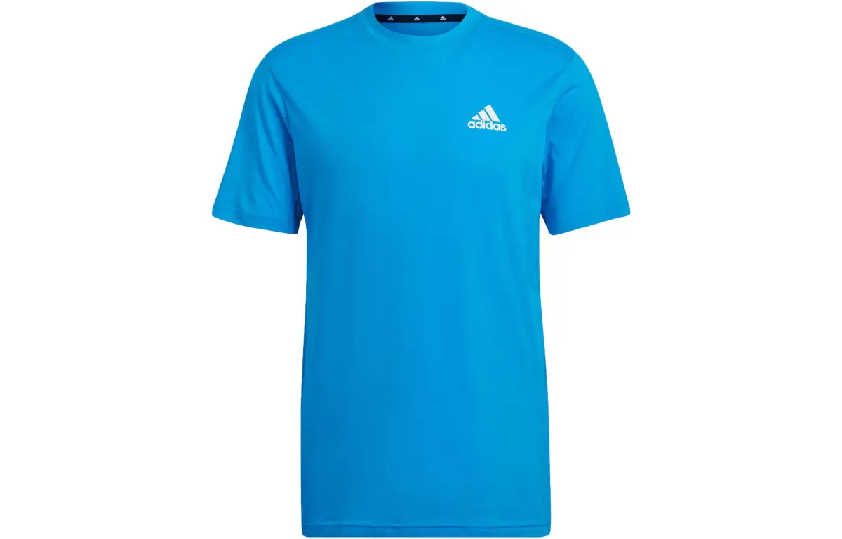 Adidas AEROREADY T-Shirts Men's Blue Crew Neck Moderate Straight Fit