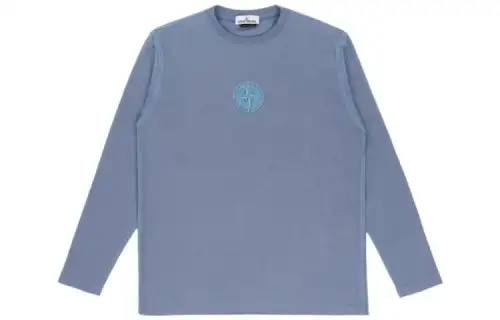 STONE ISLAND T Shirts Men's Pink/Blue Crew Neck Moderate Straight Fit