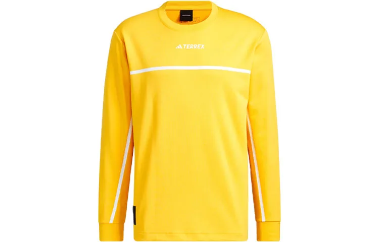 Adidas National Geographic Collab T-Shirts Men's Yellow Crew Neck Thickened Straight Fit