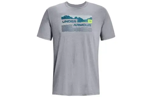 Under Armour T Shirts Men's Gray Crew Neck Moderate Straight Fit