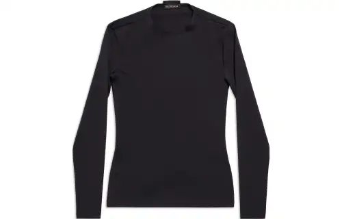 Balenciaga T Shirts Unisex Black Crew Neck Moderate Straight Fit