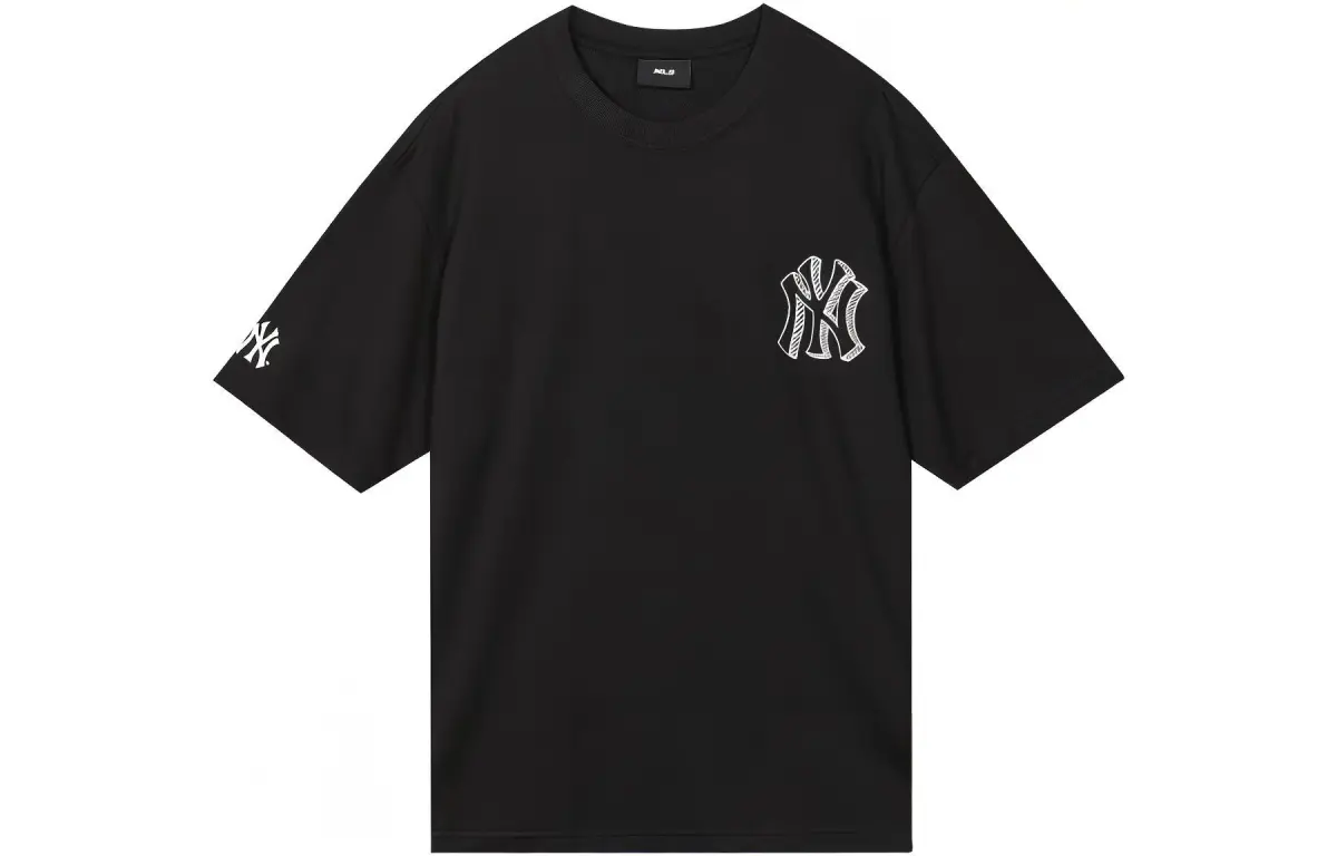 MLB New York Yankees T-Shirts Unisex Black Crew Neck Moderate Straight Fit