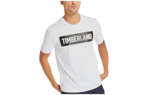 Timberland T Shirts Men's White Crew Neck Moderate Straight Fit