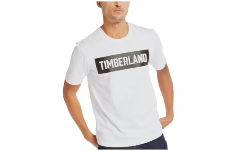 Timberland T Shirts Men's White Crew Neck Moderate Straight Fit