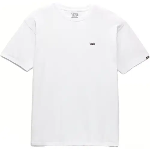Vans Left Chest Logo T Shirts Unisex White Crew Neck Moderate Straight Fit