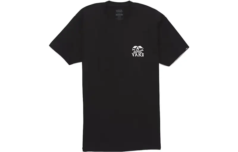 Vans T Shirts Unisex Black Crew Neck Moderate Straight Fit