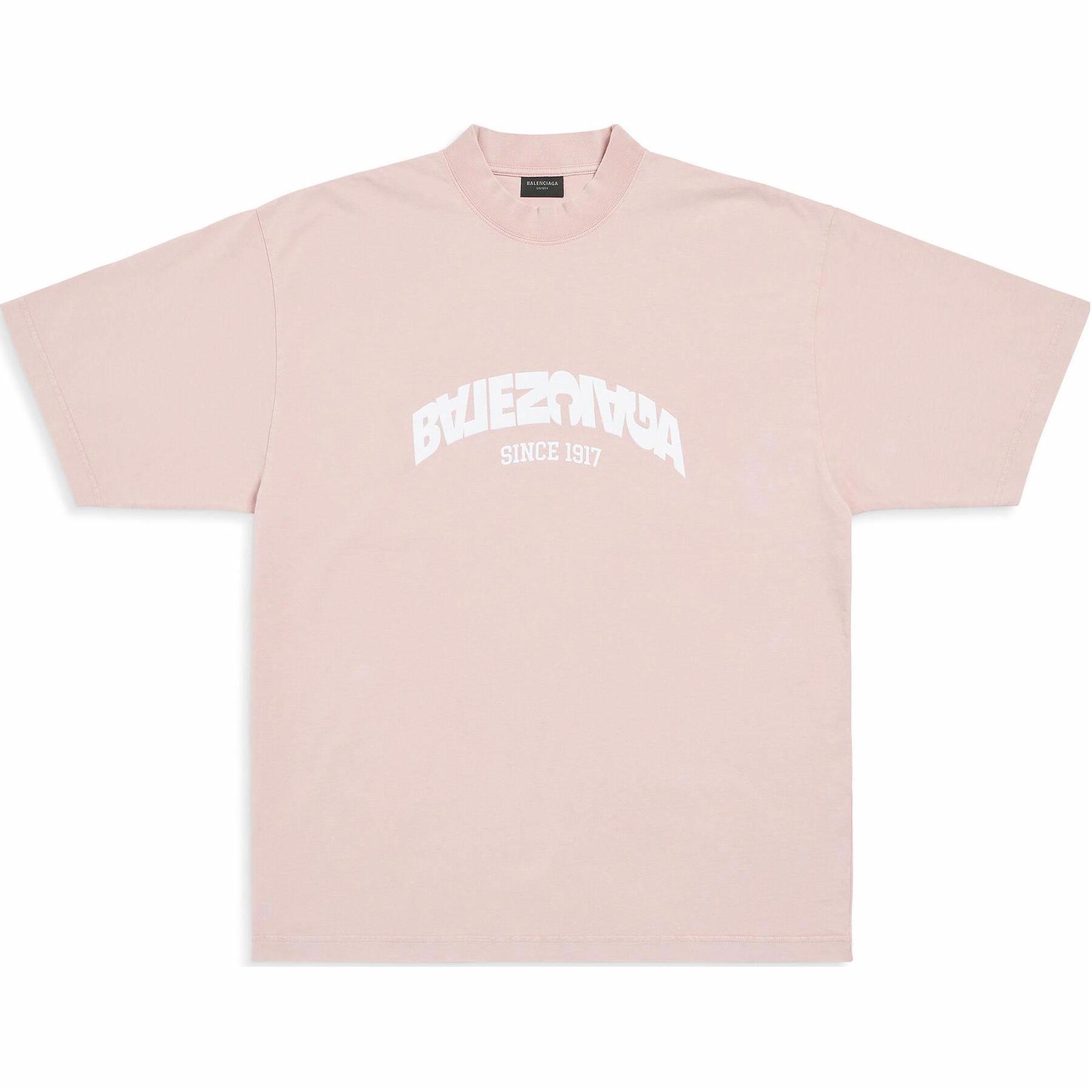 Женские футболка Balenciaga FW23 Logo (розовая)