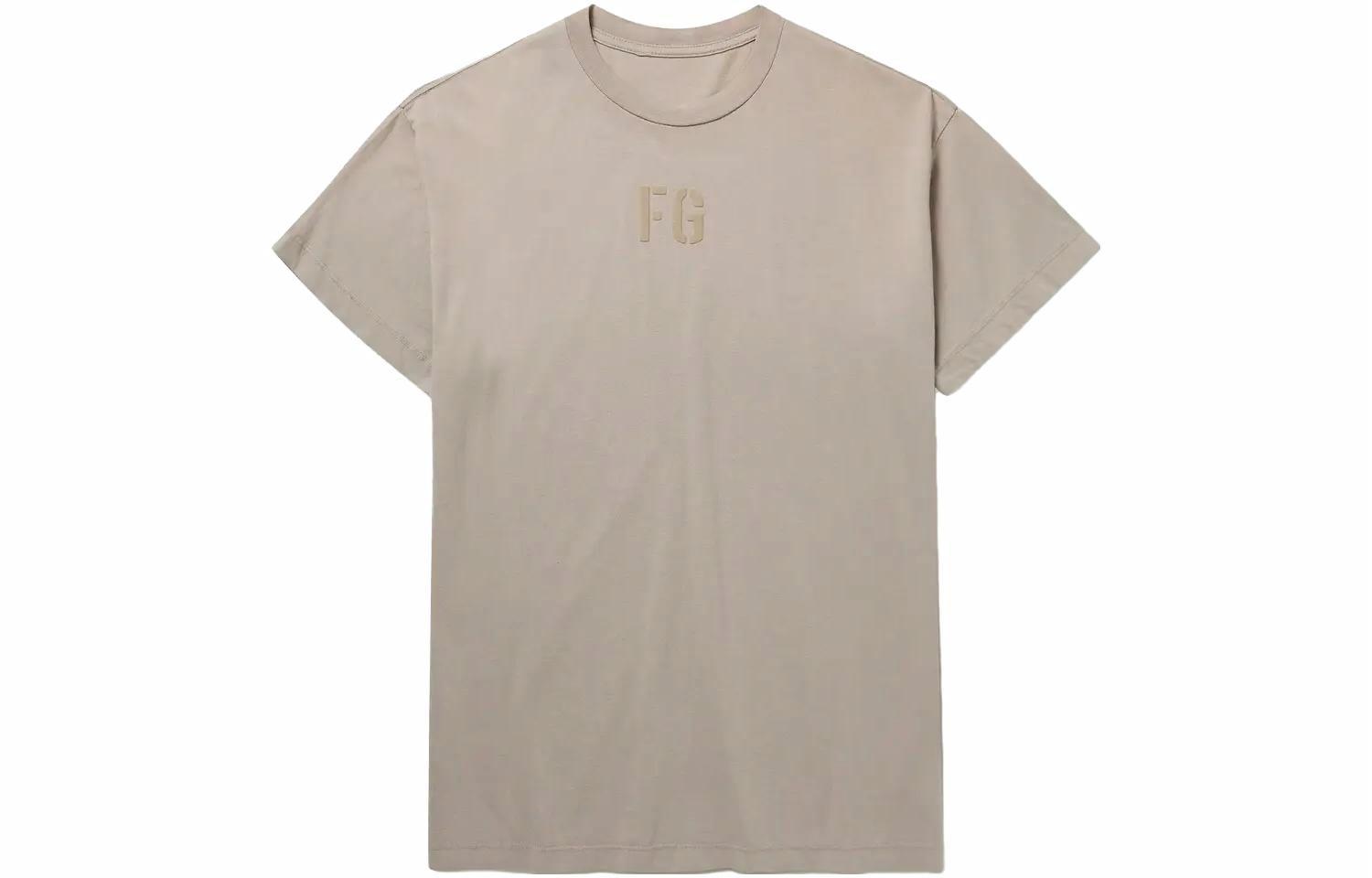 Мужская футболка Fear of God с принтом (серая)