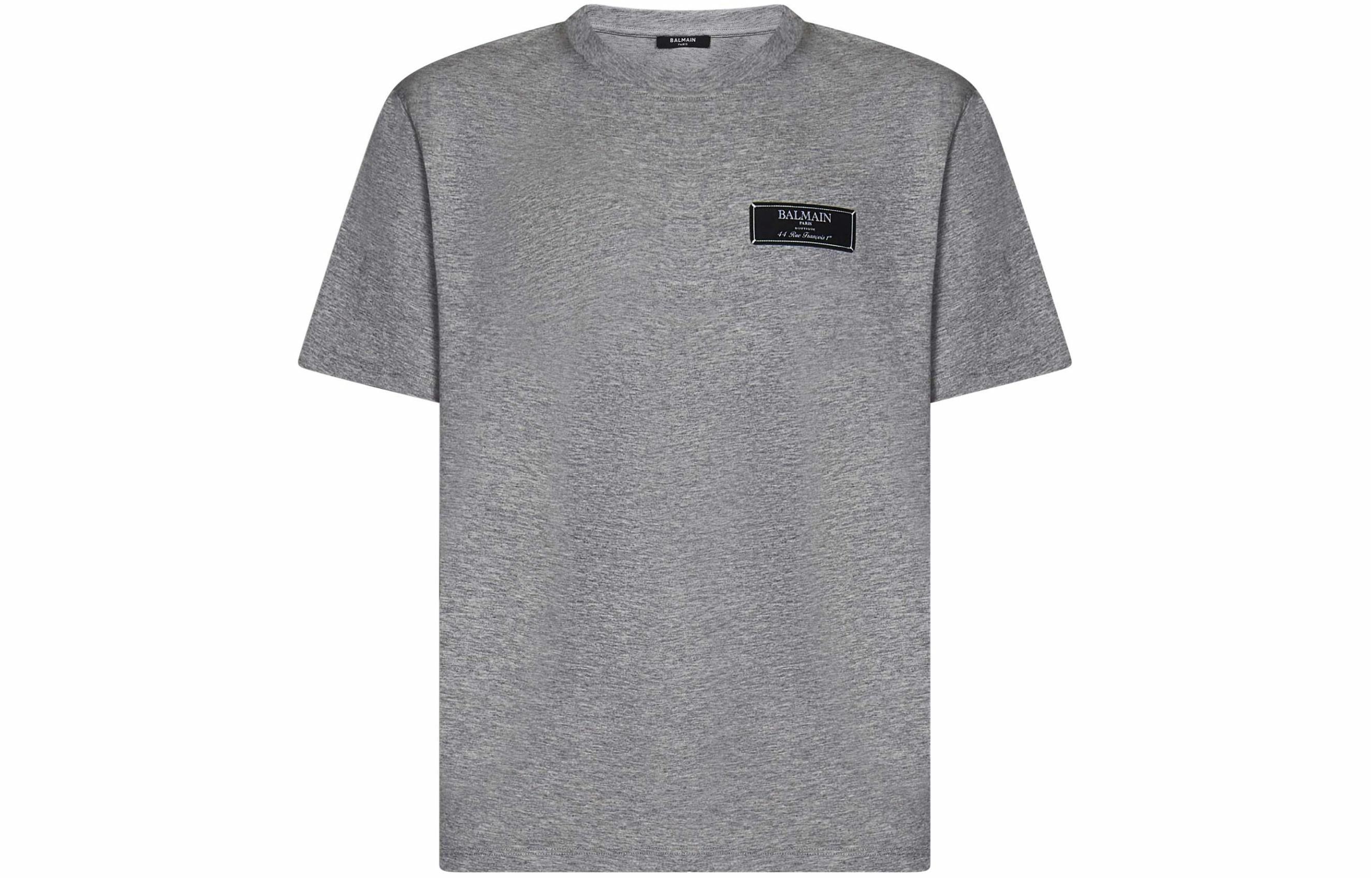 Мужская футболка BALMAIN Logo Print T-Shirt (серая)
