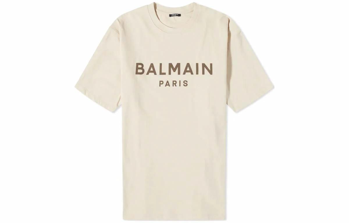 Мужская футболка BALMAIN (бежевая)
