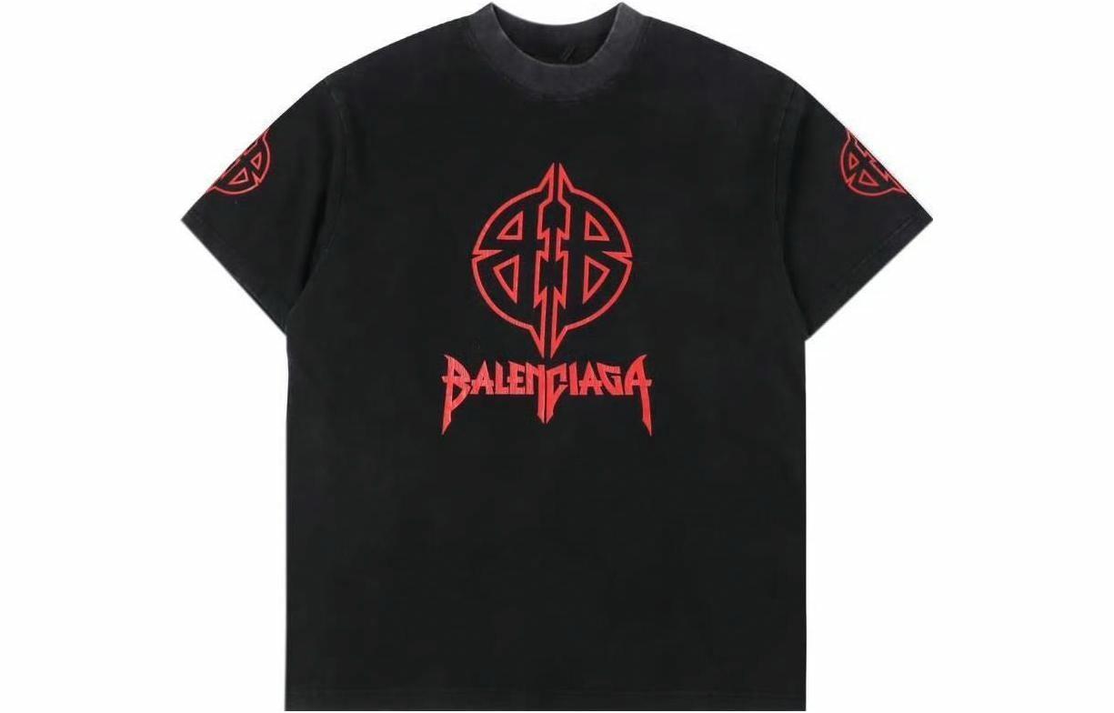 Мужская футболка Balenciaga FW23 764235TPVI21568 (черная)