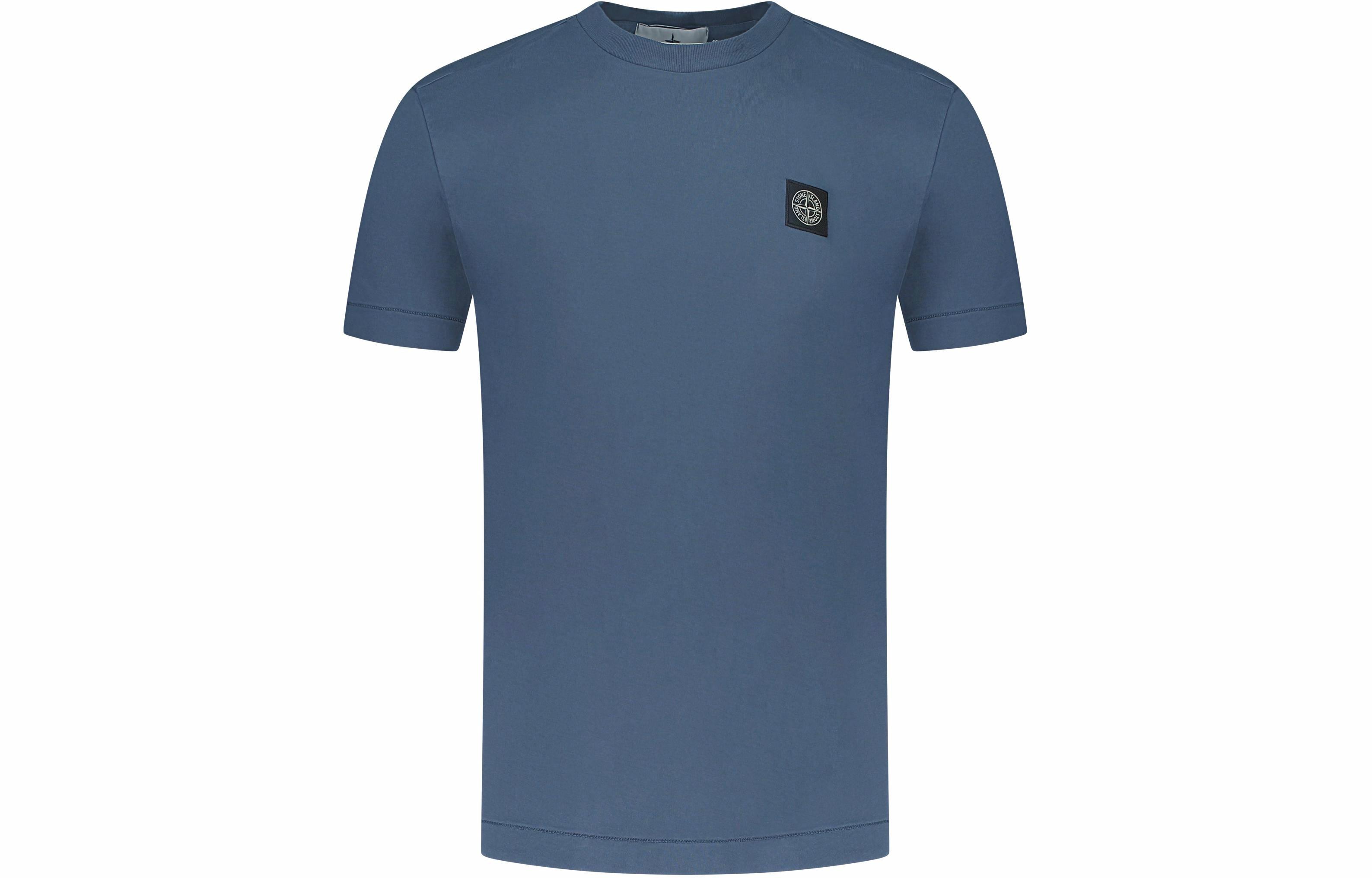 Мужская футболка Stone Island Logo Tee (синяя)