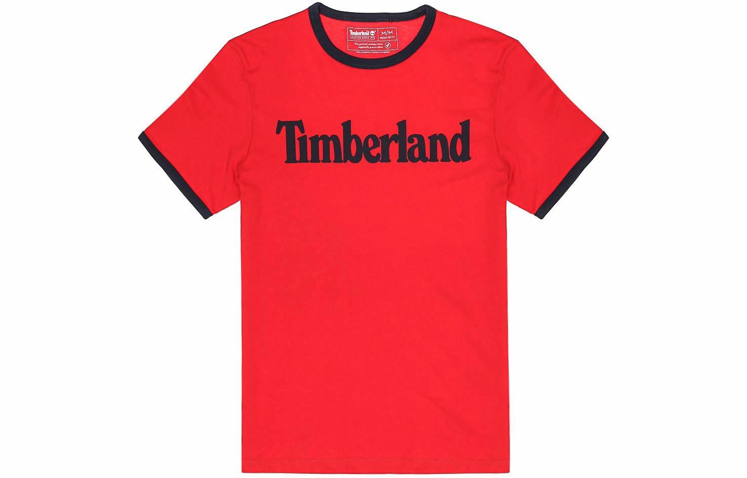Мужская футболка Timberland С принтом (красная)