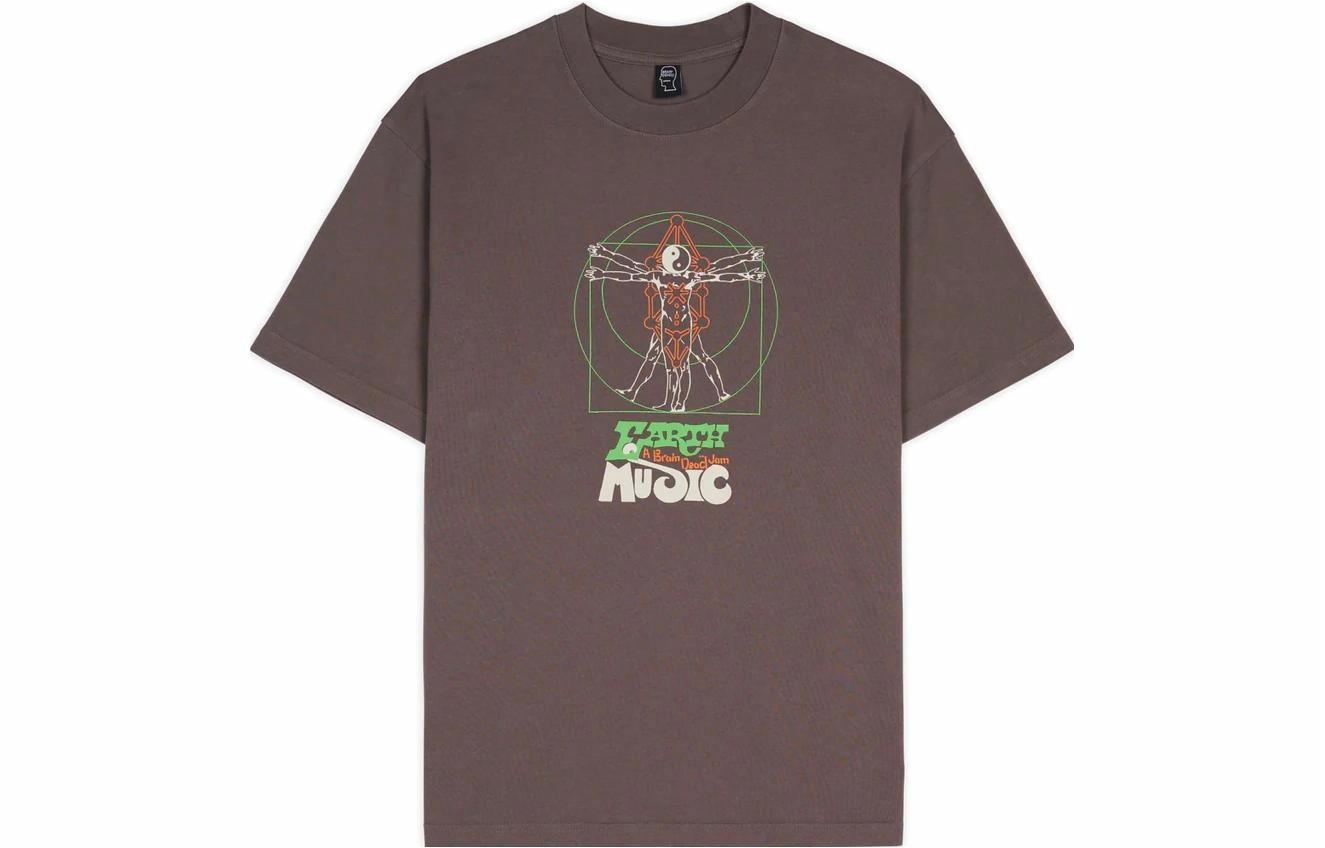 Футболка Brain Dead FW23 EARTH MUSIC T-SHIRT (коричневая)