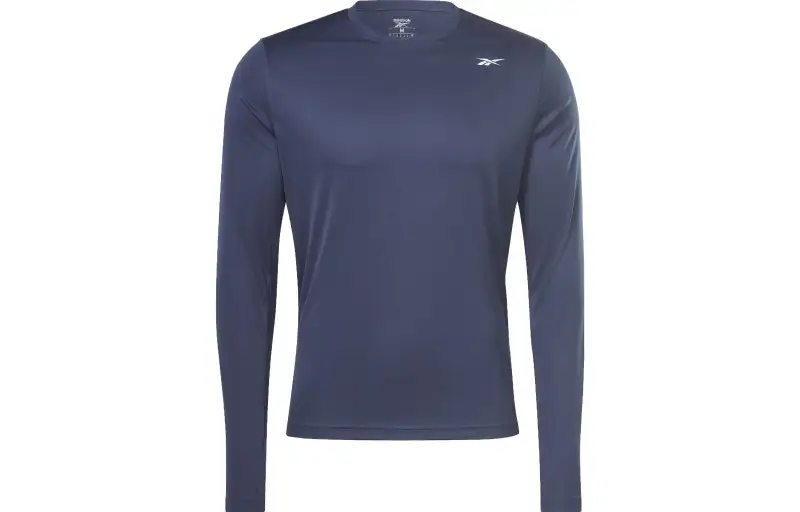 Reebok Training Long Sleeve Tech T Shirt Men's Marine Blue