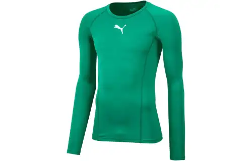 PUMA LIGA BASELAYER T Shirts Men's Green Crew Neck Moderate Straight Fit