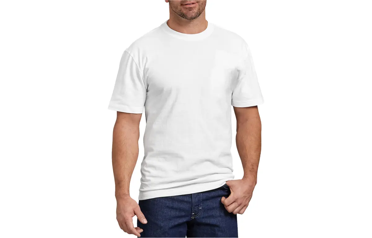Dickies T-Shirts Men's White Crew Neck Moderate Straight Fit
