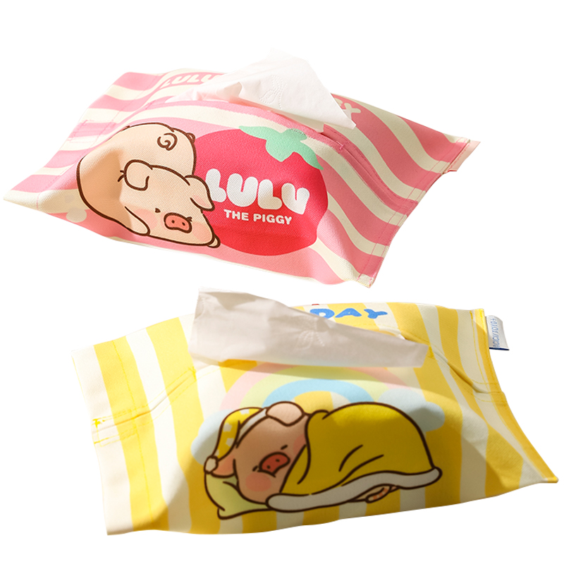 Kawashimaya KAWASIMAYA X LuLu pig cute tissue box home living room coffee table car napkin storage paper box storage box