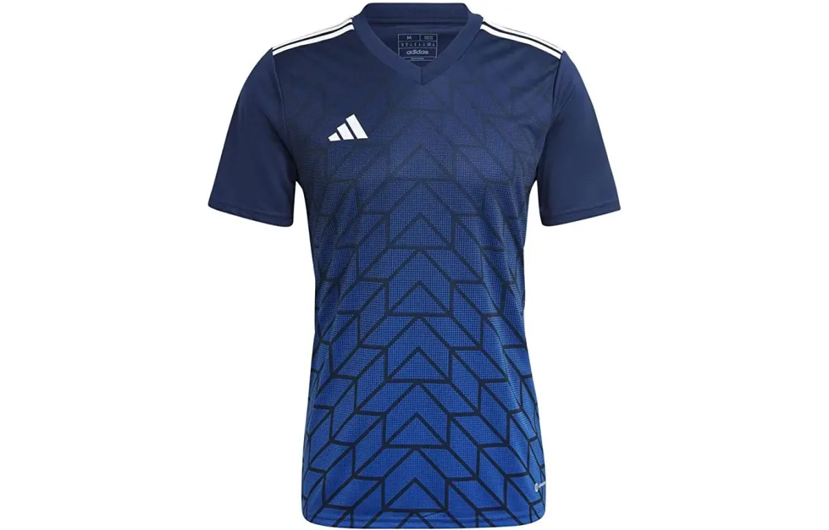 Adidas T-Shirts Men's Blue V-neck Moderate Straight Fit