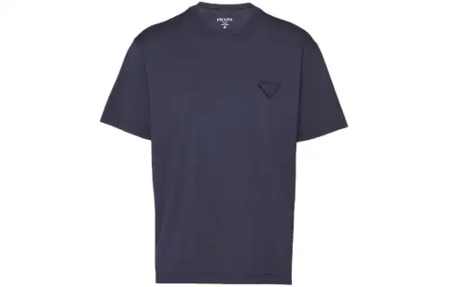 Prada logo-patch cotton T-shirt