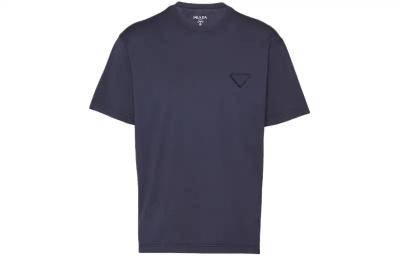 Prada logo-patch cotton T-shirt