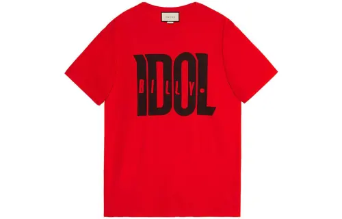 GUCCI T Shirts Men's Red Crew Neck Moderate Straight Fit