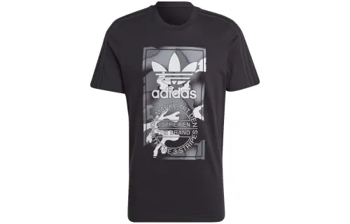 Adidas Originals T Shirts Men's Black Crew Neck Moderate