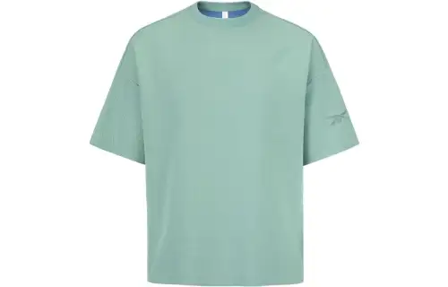 Reebok T Shirts Unisex Green Crew Neck Moderate Straight Fit
