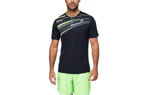 ASICS T Shirts Men's Black Crew Neck Moderate Other